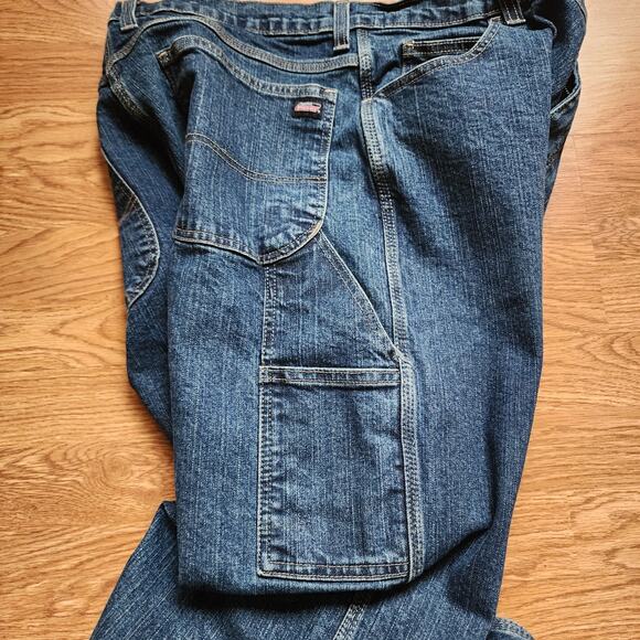 Dickies Carpenter Jeans Mens Size 36x32 Blue Denim Utility Workwear Blue - Picture 9 of 11